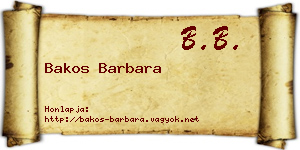 Bakos Barbara névjegykártya