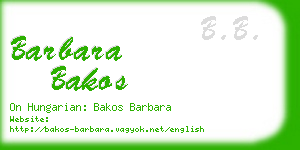 barbara bakos business card